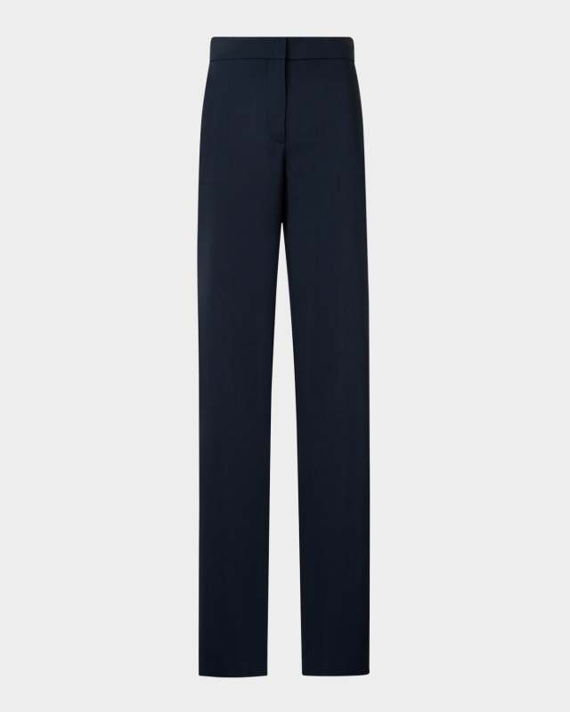 Marla Cool Wool Straight-Leg Elastic-Waist Pants